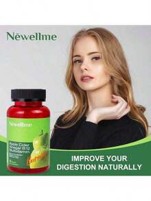 Bestseller!NEWELLME Apple Cider Vinegar Gummies With B12 |     Multivitamin Supplement |     Supports Energy & Gut Health |     Vegetarian, Non-GMO |     60 Gummies.Supplement Vitamin,Free Shipping. - 3-piece Pack - View 5