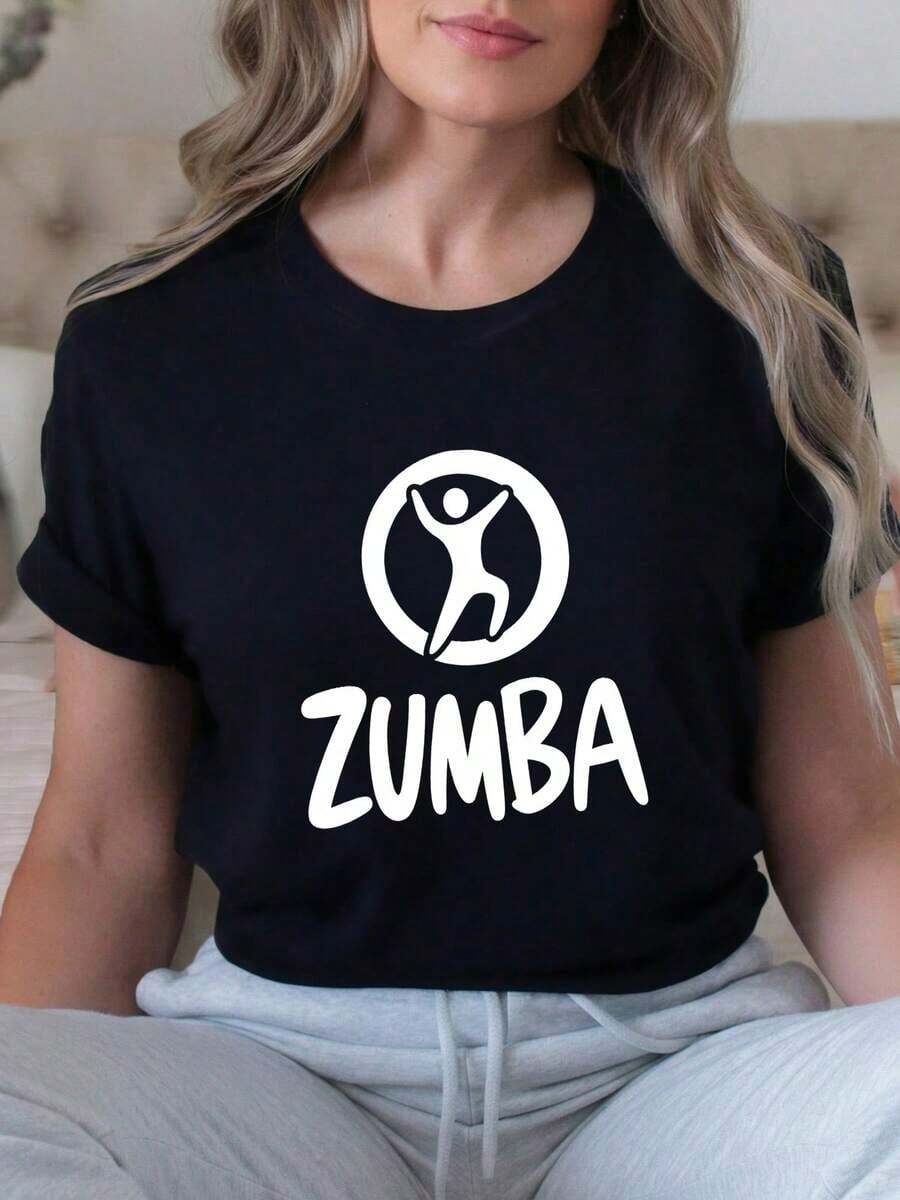 Zumba Workout Graphic T-Shirt Short Sleeve Crew Neck Unisex Dance Ness Gym Tee Novelty Aerobics Instructor Gift For Men Women Soft Breathable Casual Summer - 黑色 1 - 查看 1