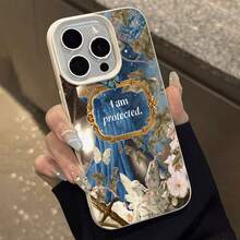 Estuche para teléfono con diseño de guardián celestial Compatible con estuches para teléfonos ,  17,  16 Pro Max,  15 Pro Max,  13 y  12 Elegante estuche con textura de cuero, resistente al agua, a las caídas y a los rayones Un gran regalo para familiares, amigos, amantes, novios/novias y el día de San Valentín - Blanco antiguo - Ver 2