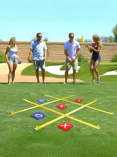 Oversized Outdoor Tic Tac Toe Game For Adults & Family, Portable Tic Tac Toe Bean Bag Toss Game With 10 Beanbags, Large Outdoor Lawn Backyard Carnival Picnic Game