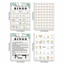 Bộ trò chơi Bingo 33 món cho tiệc mừng em bé, dành cho 24 người chơi, trò chơi tiết lộ giới tính em bé trung tính, bộ bài Bingo chủ đề bạch đàn đã được điền sẵn, trò chơi quà tặng cho tiệc mừng em bé. - màu xanh lá - Xem 4