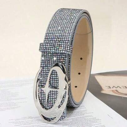 1pc Women's Sequin Waist Belt, Shiny Diamond-Shaped Waist Belt Suitable For Casual Dresses, Jeans, Versatile For Formal Or Casual Wear In Any Season, A Warm And Thoughtful Gift For Loved Ones, Friends And Family