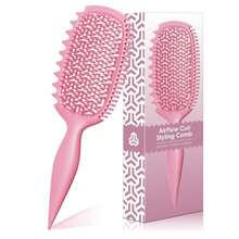 Curl Defining Brush For Thick Coily Hair, Firm-Bristle TPEE Detangling Brush For Coarse 4A\U20134C Curls, Dual-Sided Wide &Amp; Narrow Tooth Brush For Wet &Amp; Dry Curl Shaping\U2013 Women &Amp; Men (2054-Pastel Pink) - ColorC - View 1