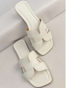 Two-Pair Set Of Stylish, Modern Women's Flat Sandals. - 金色/白色 - 查看 3
