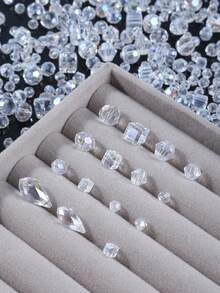 Diamond Beads Kit, Boxed Transparent Rhombus Beads Kit For Jewelry Making,DIY Necklaces Bracelets Earrings Handicrafts Jewelry Accessories - Boxed Transparent Diamond-shaped Beads - View 7