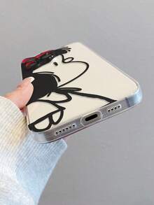 1pc Fashionable Minimalist Floral & Leaf Painted Pattern Transparent Soft TPU Phone Case, Anti-Fall Anti-Scratch Anti-Fingerprint, Camera Lens Protection Compatible With Apple, , Nothing, Pixel, INFINIX, Redmi - Multicolor - View 7