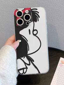 1pc Fashionable Minimalist Floral & Leaf Painted Pattern Transparent Soft TPU Phone Case, Anti-Fall Anti-Scratch Anti-Fingerprint, Camera Lens Protection Compatible With Apple, , Nothing, Pixel, INFINIX, Redmi - Multicolor - View 3