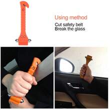 2-In-1 Emergency Car Tool: ABS Seatbelt Cutter And Window Breaker With Mounting Bracket. - A - View 7