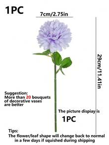 3/12支仿真丝绣球花，逼真球形苋菜花，适用于母亲节、情人节、婚礼、餐桌摆饰、新娘送礼会、餐桌、家庭聚会、生日装饰，29厘米/不含花瓶 - 紫色 - 查看 4
