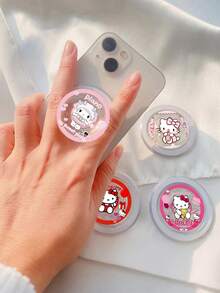 SANRIO Giá đỡ điện thoại từ tính Hello Kitty, có đệm khí mở rộng, có thể gập lại, kiểu dáng mềm mại, trong suốt. - Trong sáng - Xem 2