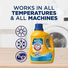 ARM & HAMMER Plus OxiClean Odor Blasters Liquid Laundry Detergent, Fresh Burst – 32.5 Fl Oz, 25 Loads, Powerful Odor Elimination, OxiClean Stain Fighters, Long-Lasting Freshness, Deep Clean, Ideal For Active Families, Sports Gear, And Everyday Laundry, Tough On Odors Yet Gentle On Clothes, Works In All Washing Machines, Helps Remove Tough Stains & Dirt, Fresh Burst Scent For A Clean, Invigorating Feel. - Đơn - Xem 10