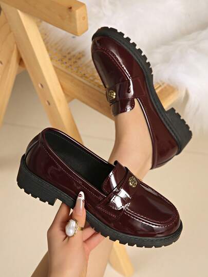 ¡Muy recomendado! ¡Super cómodo! Mocasines con lazo y suela gruesa estilo universitario, zapatos de cuero pequeños al estilo británico, zapatos JK para mujer