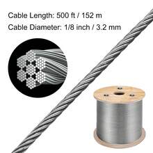 T316 Stainless Steel Cable 1/8" 7x7 Steel Wire Rope Cable 500FT Cable Railing Transport Wire Rope Cable For Railing Decking DIY Balustrade - 7x7 Construction - View 10