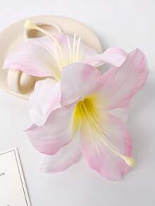 1pc Elegant Lily Flower Hair Clip Headpiece, Versatile Side Floral Accessory For Women, Suitable For Daily Wear, Hair Accessories For Women, Claw Clips, Hair Slide - Pink - View 4