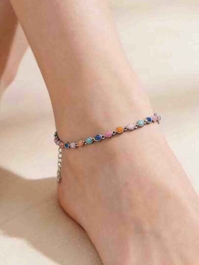 1 st färgglatt dopamin-fotlänk för tonåringar, slumpmässig färg