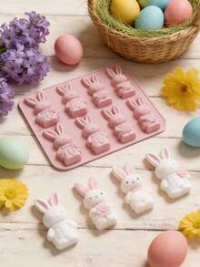 1pc Easter Bunny Shaped Cake Mold, Silicone Baking Mold, Easy To Clean And Release, French Chocolate Mousse Mold, Suitable For Home Baking, Birthday Party, Spring Event Theme Desserts, Cakes, Fruit Ice, Pudding Jelly - Multicolor - View 10