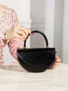 Elegant Women's Handbag, Minimalist Fashion Ladies Party Clutch, Chain Strap Chic Evening Bag, Lightweight Luxurious Design, Perfect For Party, Wedding, Prom Dress, Pairs Well With Holiday Party Dress, Evening Gown And Sequin Dress, Essential Wedding Accessory, Matches Perfectly With Graduation Dress, Prom Dress. - Black - View 8