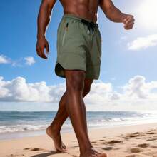 Men's Casual Green Shorts For Summer - Green - View 2