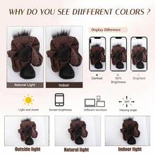 Leopard Print Hair Scrunchie & Feather Bun Claw Clip - Dark Brown - View 7