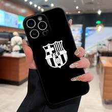 FCB Logo Inspired Phone Case Compatible With  12, 13, 14, 15 Pro,  14 Plus,  15, 16 Pro Max,  17,  17 Pro,  17 Pro Max, And  17 Air. Made Of TPU Material, Anti-Slip And Drop-Resistant, With Classic Straight Edges And A Slightly Frosted Feel. A Great Gift For Yourself, Family, Friends, Lovers, And Boyfriends. - 黑色LB11 - 查看 2