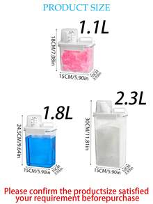 1个/套塑料洗衣液分配器 - 防漏，容量1.1升/1.8升/2.3升，密封储物容器，适用于洗衣粉和洗衣液，适合家庭浴室、洗衣房、酒店及其他场合 - 彩色 - 查看 2