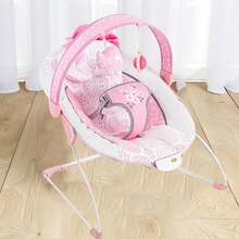 Baby Swing,Portable Baby Swing,Baby Swing Indoor/Outdoor, Foldable, Adjustable, Timer, Baby Swing Suitable For 0-6 Months Baby, 6-20 Pounds Indoor/Outdoor Use Halloween Christmas - Hồng - Xem 2
