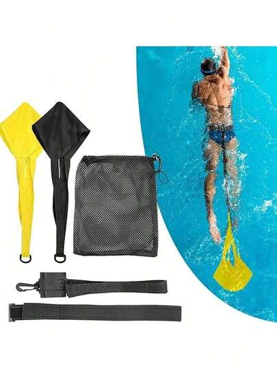 Swimming Training Resistance Parachute, Adult Swimming Resistance Tether Equipment, Water Resistance Rope, Water Bag Traction Resistance Band, Swimming Practice Parachute