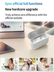 Äkta trådlösa Bluetooth-hörlurar, kompatibla med Apple och Android, inbyggd mikrofon, svettresistenta, vita - Multifärgad - Visa 3