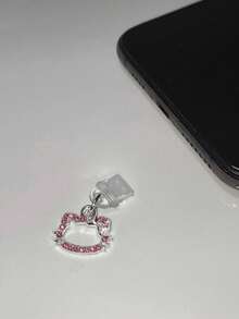 SANRIO Diamond Kitty Phone Charm With Charging Port Dust Plug, Universal For Apple & Type-C Phones - Multicolor - View 3