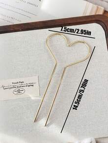 2pcs Minimalist Metal Hair Clips - Star, Heart, Lightning Bolt Shaped U-Pins | Women's Everyday & Party Hair Accessories, Bun Extension, Hair Styling Pins - Gold - View 8