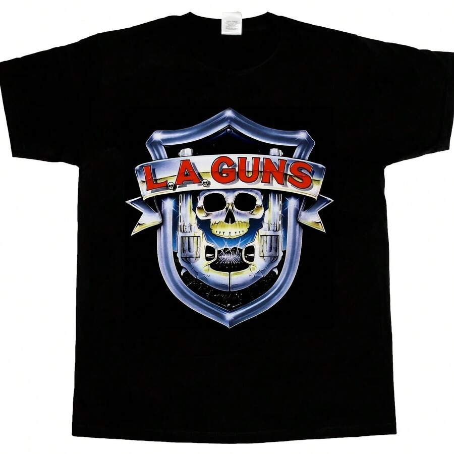 LA GUNS - L.A. 1988 GUNS NO MERCY TOUR NEW BLACK T-SHIRT- - 黑色4 - 查看 1
