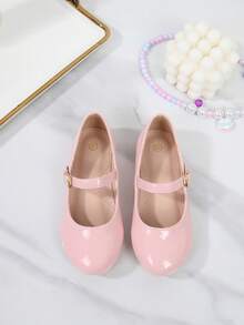 Girls' Vintage-Style Soft Bottom Casual Flat Princess Shoes, Versatile Solid Color Loafers - Pink - View 18