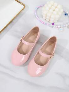 Girls' Vintage-Style Soft Bottom Casual Flat Princess Shoes, Versatile Solid Color Loafers - Pink - View 8