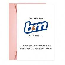 1PC Funny B&M Pun Mum Birthday Card (With Envelope) - "You Are The B&M Of Mums" Witty Message, Perfect For Mom/Mother's Day, Playful Greeting Card - Multicolor - View 9