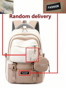 Multi-Compartment Letter Print Nylon Backpack, Fits 15.6" Laptop, Multi-Pocket Lightweight Bookbag, Multifunctional Daypack, Large Capacity Travel Bag, Convenient Commuter Bag, Suitable For Students, Middle/High Schoolers, Nurses, Teachers, Business Professionals, Travel, Commute, Shopping, Office, Dating, Hiking, Training, Work, Birthday Gift, Holiday Gift - Multicolor - View 11