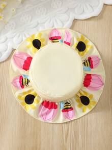 2件套女婴夏季新款蜜蜂印花A字宽松连衣裙和帽子 - 彩色 - 查看 8