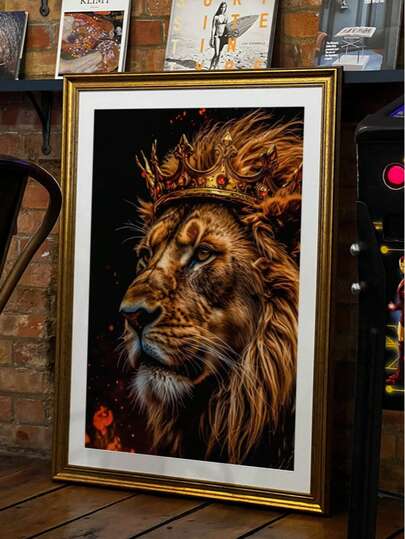 1개 웅장한 라이온 킹 캔버스 벽 예술 포스터, 거실 및 침실에 적합, 프레임 없음