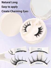 1 Pair Reusable Magnetic Eyelashes, Natural Look Without Glue, Cartoon Cat Eye False Lashes With Magnets - Comic wet eyelashes - View 7