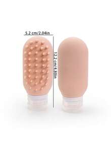 1 Peça Garrafa Recarregável de Silicone para Apertar, Dispensador Portátil de Shampoo e Loção para Viagem, com Massageador de Couro Cabeludo Embutido, Adequado para Armazenamento de Cuidados com os Cabelos. - Multicolorido - Visão 12