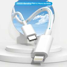 FCV 3 Packs Compatible With Iphone 14/13/12 Fast Charger, Extra Long Lightning Cable Compatible With Iphone Charger Fast Charging Quick 03/6Foot USB C To Lightning Cable Cord Adapter Block Compatible With IPhone 14 Pro Max/14 Plus/13/12Mini/11/XS/X/8P/7 - US A Type Plug(110-127V) - View 4