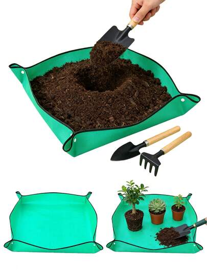Gardening Plant Pot Mat, Waterproof Planter Pad, Foldable Indoor Plant Mat, Portable Mini Gardening Tool Set, Indoor Plant Transplanting Mat, Square Gardening Planter Tray, Repotting Mat, Gardening Lover Gift