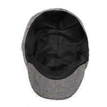 Men's Newsboy Cap, Men's Autumn Hat, Breathable Beanie, Men's Retro Beret, Artist Hat, Suitable For Studio - 黑色 - 查看 3