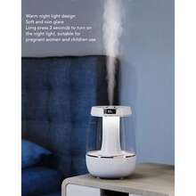 3升大容量静音双喷嘴冷雾加湿器，带柔和夜灯，适用于大房间、婴儿房、植物，空水自动断电 - 加濕器-白色 - 查看 5