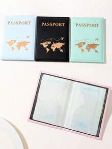 Lightweight Couple's Travel Passport Holder Wallet Cover Card Case For Women And Men Travel Essential Accessories Vacation Hotel Cruise Back To School - Multicolor - View 7