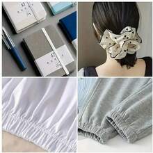 3 Rolls Of 0.2 Inch, 0.32 Inch And 0.47 Inch Wide White And Black Thin Elastic Bands, 5.5 Yards Long, 0.03 Inch Thick, Suitable For Headbands, Sewing Waistbands, Clothing, DIY Crafts, Highly Elastic And Durable - Multicolor - View 8