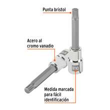2-Piece Kit - M10 Long Point Bristol Socket, 1/2" Drive, Truper - A - View 3