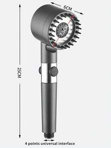1个三模式手持式节水按摩SPA淋浴喷头，ABS材质，银色圆形可调节手持式三模式水力按摩喷雾淋浴喷头，适合家庭浴室使用，亦可作为节日礼物。 - 銀色-1支 - 查看 6