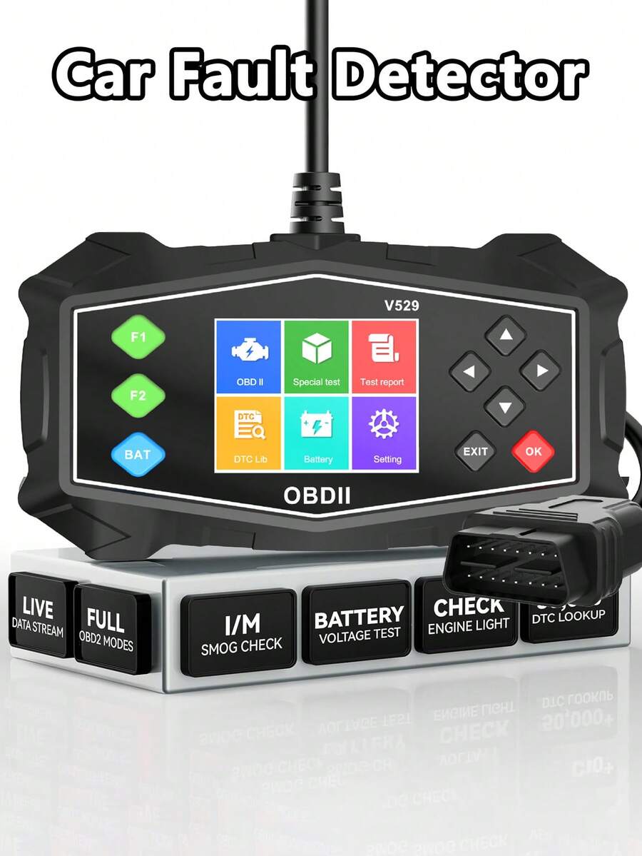 2026升级版OBD2诊断工具，可检查故障指示灯并清除车辆故障代码，具备专业的电池启动测试功能和增强的云打印功能，适用于1996年及之后生产的所有车辆。