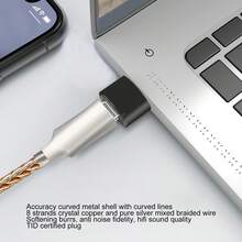 Adaptador Cable Usb Tipo C A Jack Audio 3.5mm Hifi Dac 32bit - Plateado - Ver 3