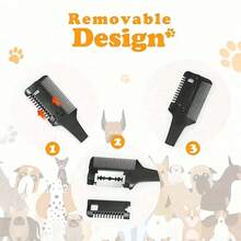 1 Pc Pet Razor Comb With 10 Replacement Blades, 2-In-1 Dog And Cat Hair Trimmer, PP Material Double-Sided Cutting Comb Suitable For Various Breeds, Trimming Tool For Hair Removal And Thinning - Multicolor - View 5